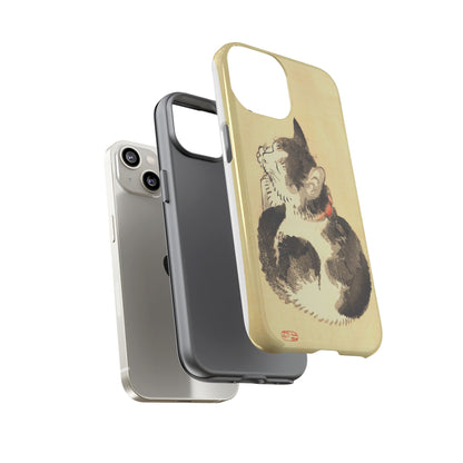 Sleeping Cat iPhone Case | Meiji Era Japanese Ink Painting | Ukiyo-e Art Phone Case | Vintage Japan Cat Gift