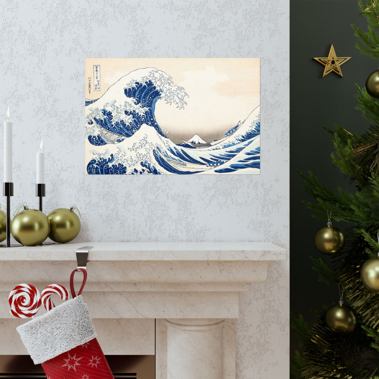 Hokusai Wave Matte Poster — The Great Wave Off Kanagawa Horizontal Print