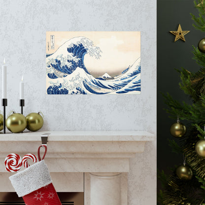 Hokusai Wave Matte Poster — The Great Wave Off Kanagawa Horizontal Print