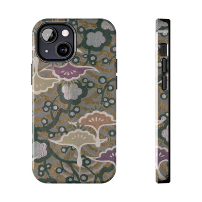 Meiji Era Dancing Cranes & Plum Phone Case | 1901 Zuan Hyakushu | Gold & Silver Japanese Art