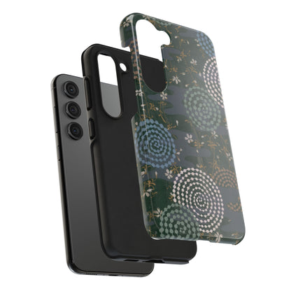 Meiji Era Uzumaki Spiral Phone Case | 1901 Zuan Hyakushu | Tokiwa Green Japanese Art