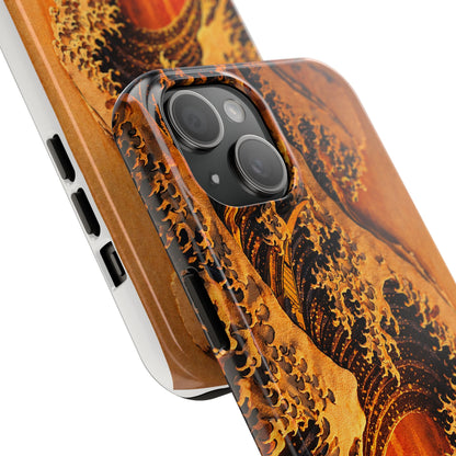 Golden Wave Tough Phone Case – Hokusai Sunset Japanese Art