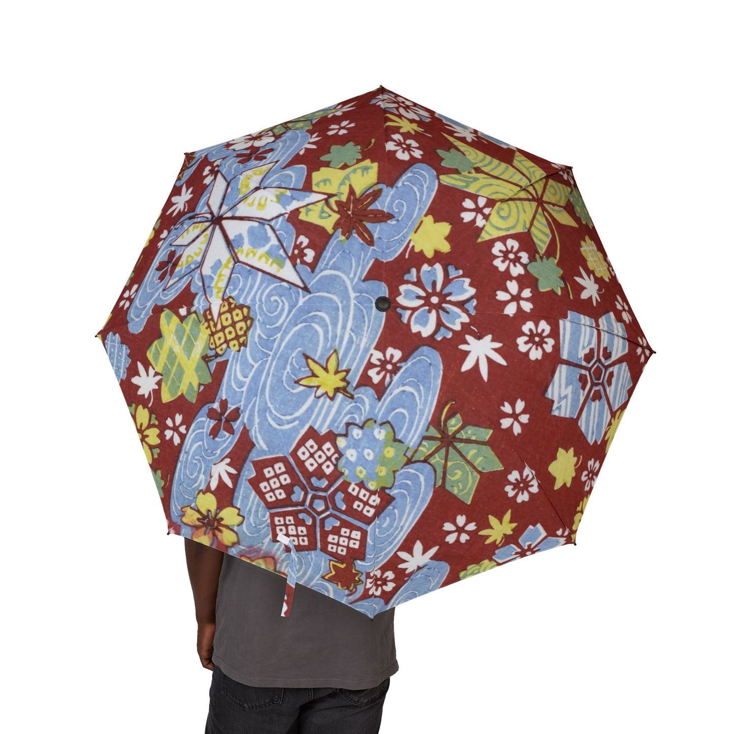 Taisho Umbrella Tales | 1926 Maple & Sakura Umbrella | Vintage Chiyogami Art