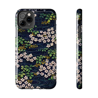 Sakura River Night Phone Case – Japanese Chiyogami Inspired Design