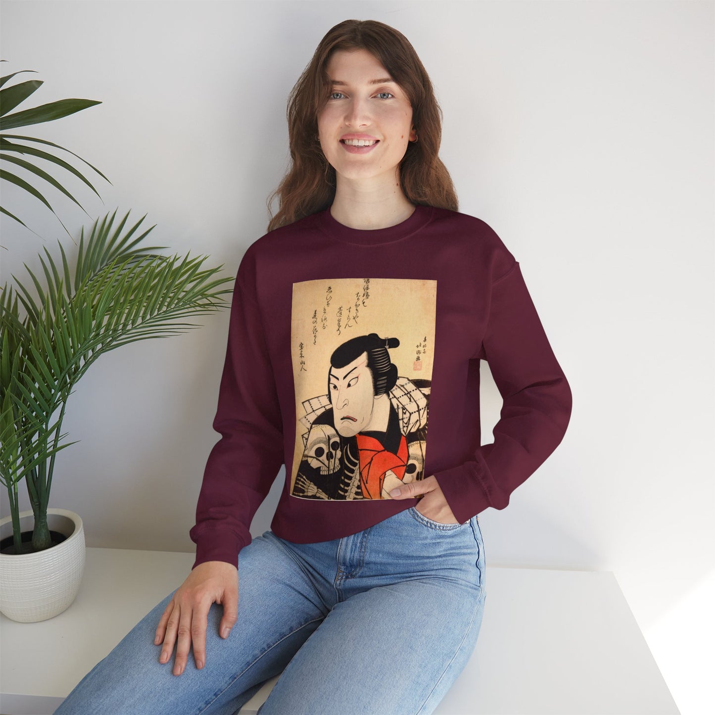 Kabuki Actor Ichikawa Sweatshirt - Vintage Japanese Ukiyo-e Unisex Crewneck