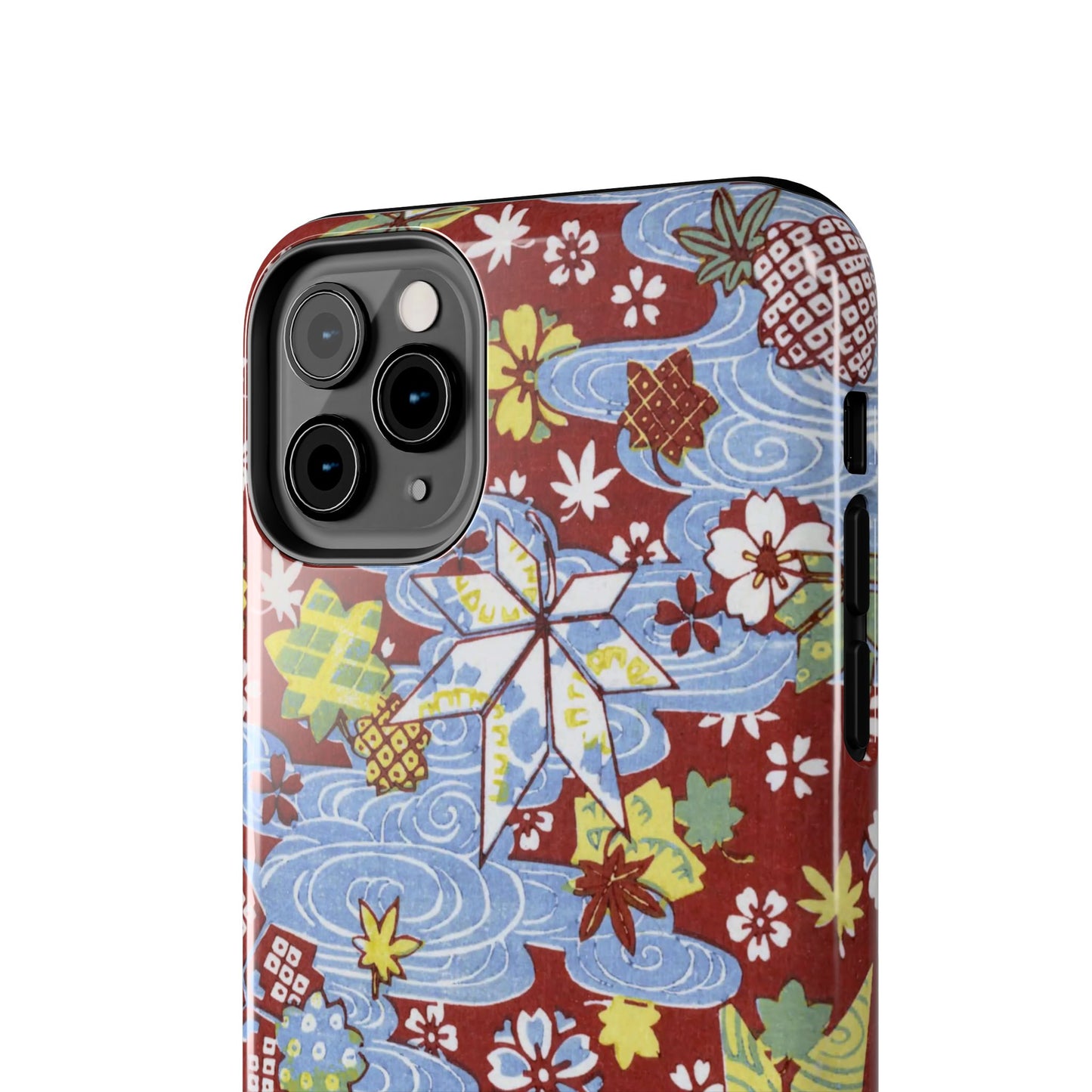 Taisho Umbrella Tales | 1926 Sakura, Momiji & Flowing Water Phone Case | Vintage Chiyogami Art