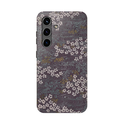 Meiji Era Sakura River Phone Case | 1901 Zuan Hyakushu | Wisteria Purple Japanese Art