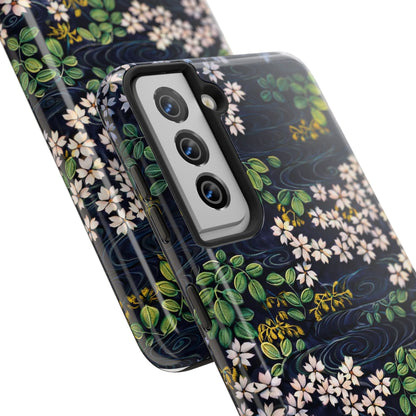 Sakura River Night Phone Case – Japanese Chiyogami Inspired Design