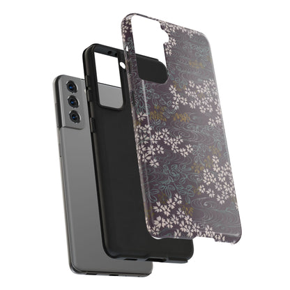 Meiji Era Sakura River Phone Case | 1901 Zuan Hyakushu | Wisteria Purple Japanese Art