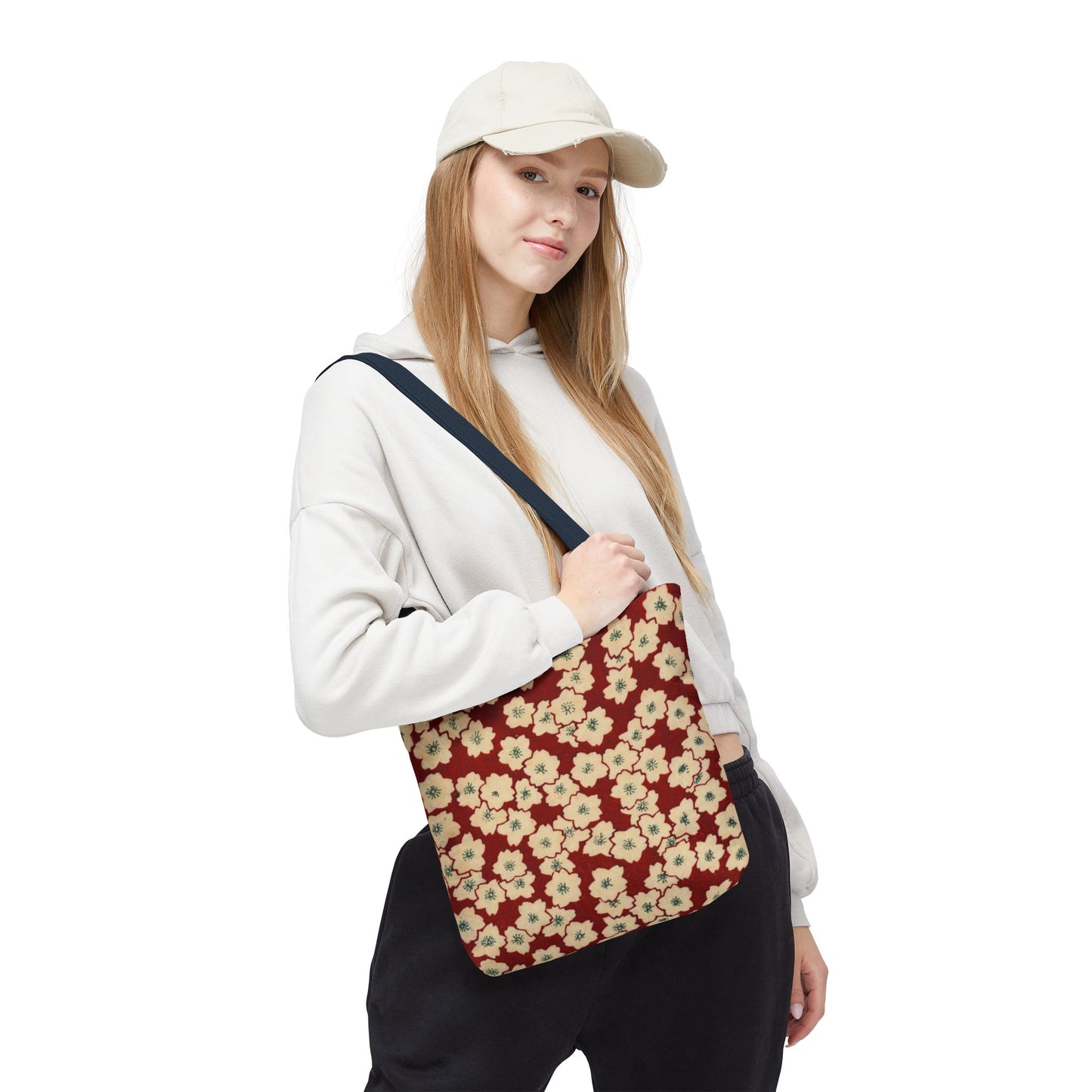 Japanese Sakura Tote Bag - Taisho Era Chiyogami Washi Pattern Vintage Design