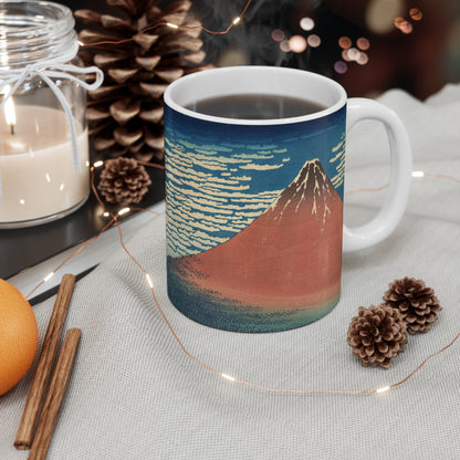 11oz Mug — Vintage Japanese Red Fuji Landscape Ceramic Coffee Cup