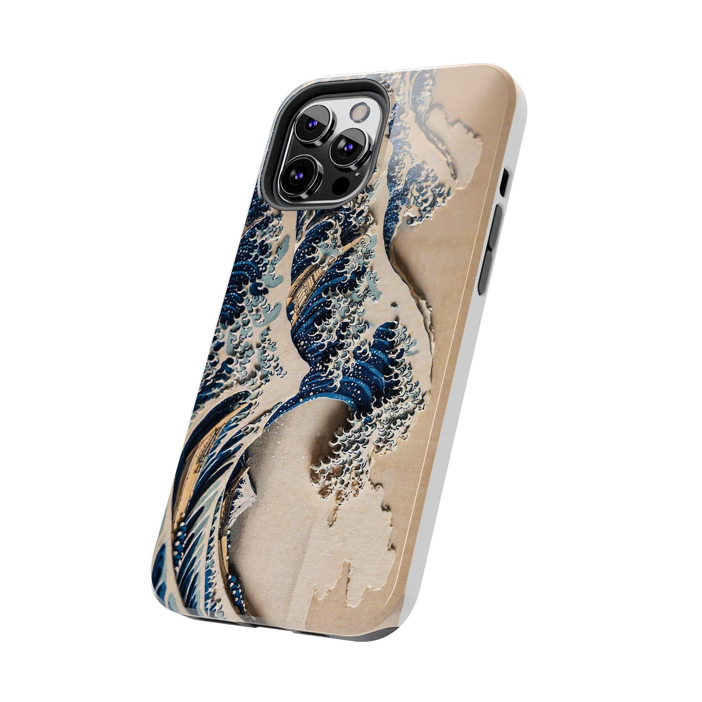 Great Wave 3D Shadow Relief Tough Phone Case – Hokusai Japanese Art