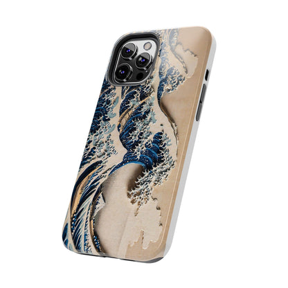 Great Wave 3D Shadow Relief Tough Phone Case – Hokusai Japanese Art