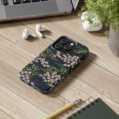 Sakura River Night Phone Case – Japanese Chiyogami Inspired Design