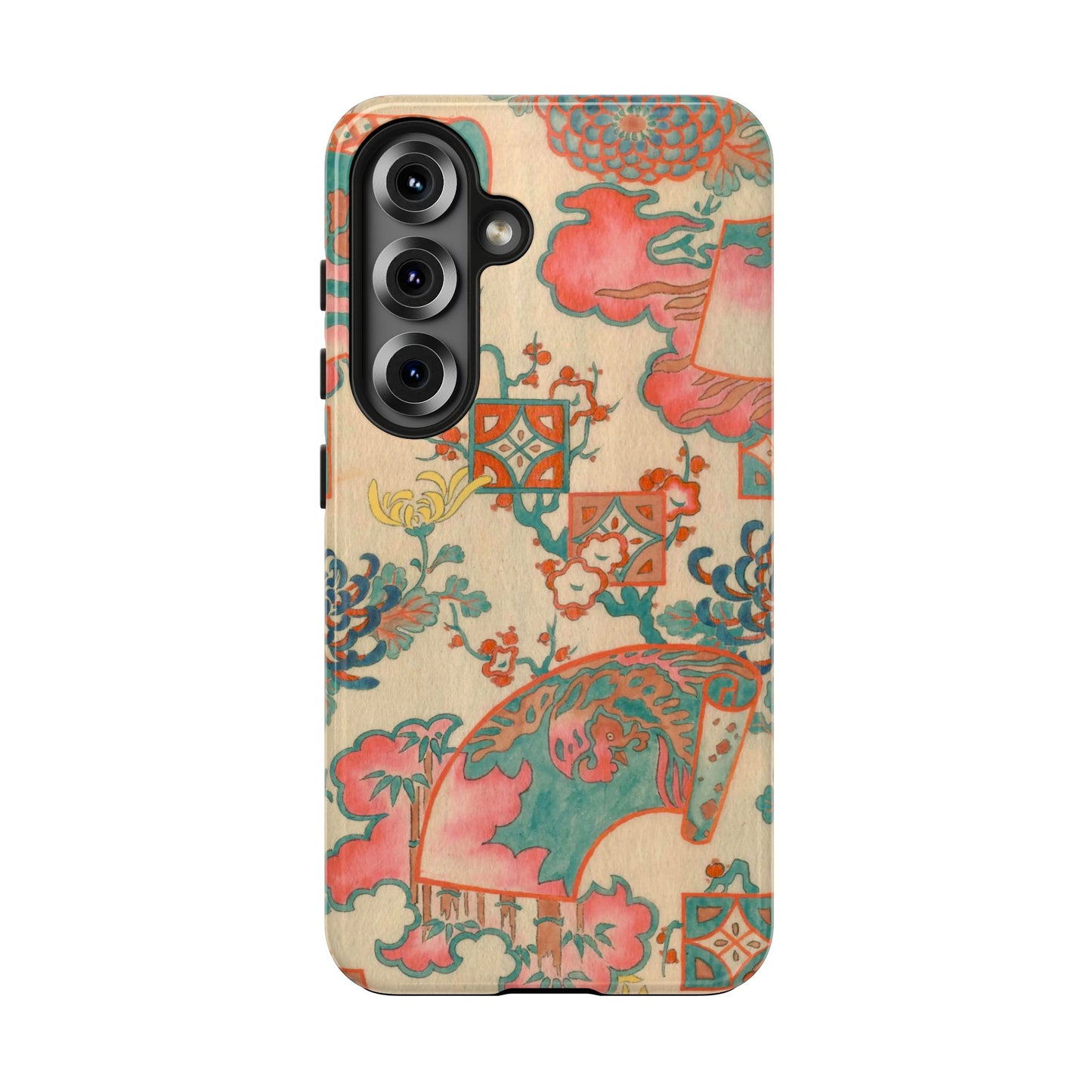 Meiji Era Fan & Chrysanthemum Phone Case | 1901 Zuan Hyakushu | Japanese Art