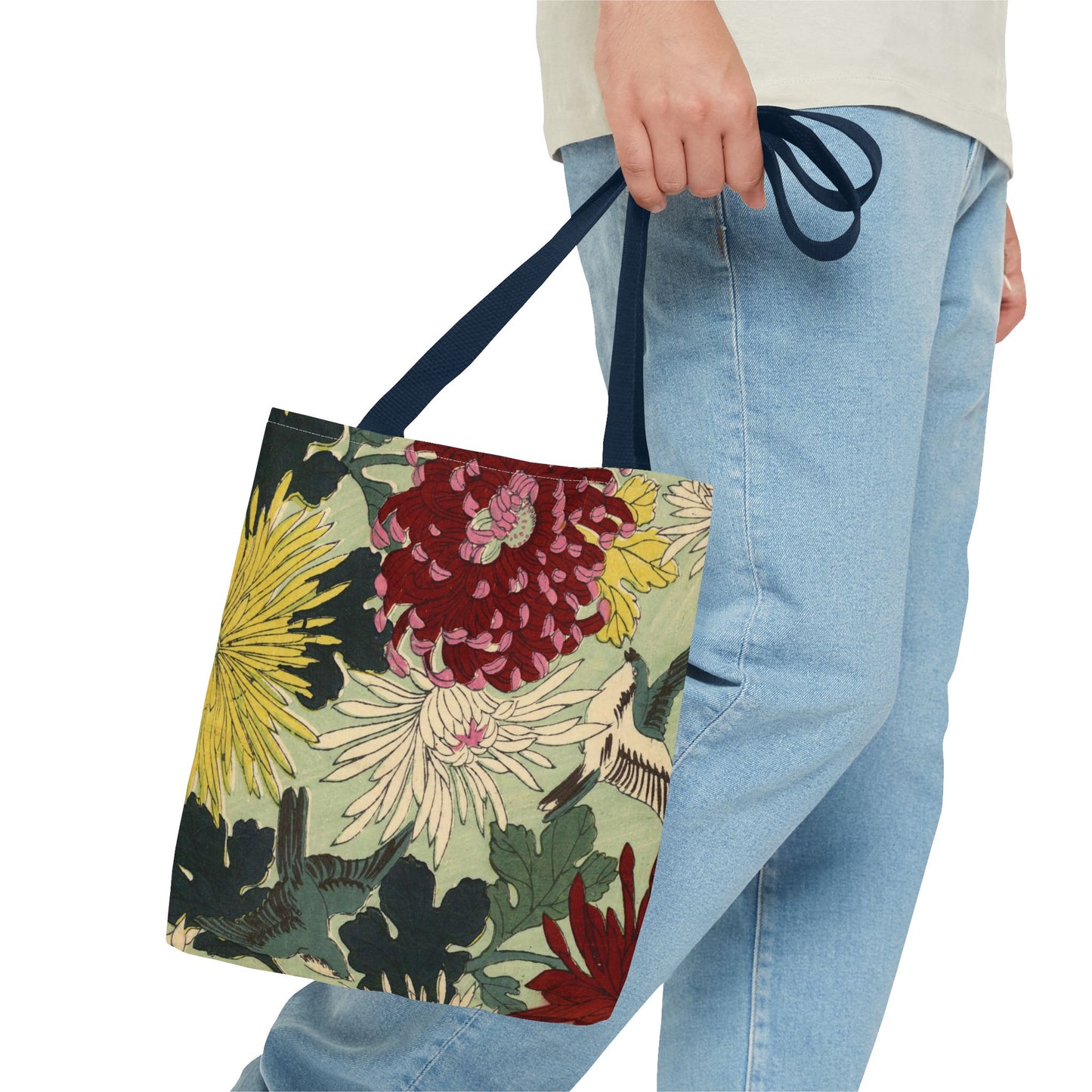 Japanese Chiyogami Floral Tote Bag – Traditional Washi Pattern Inspired by Taisho Era Design