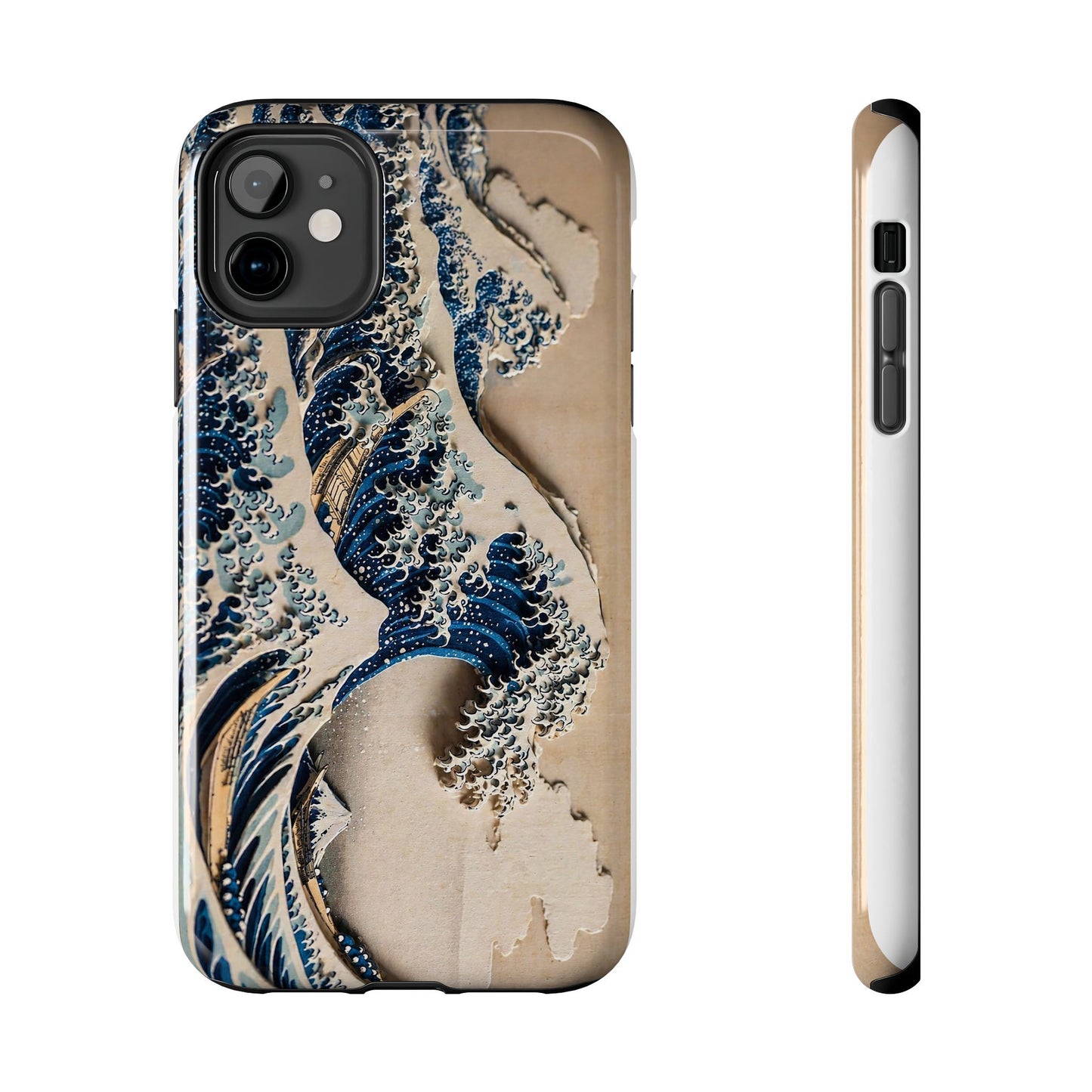 Great Wave 3D Shadow Relief Tough Phone Case – Hokusai Japanese Art