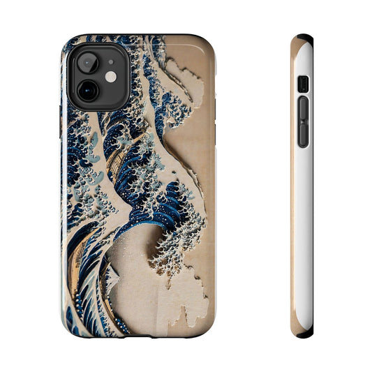 Great Wave 3D Shadow Relief Tough Phone Case – Hokusai Japanese Art