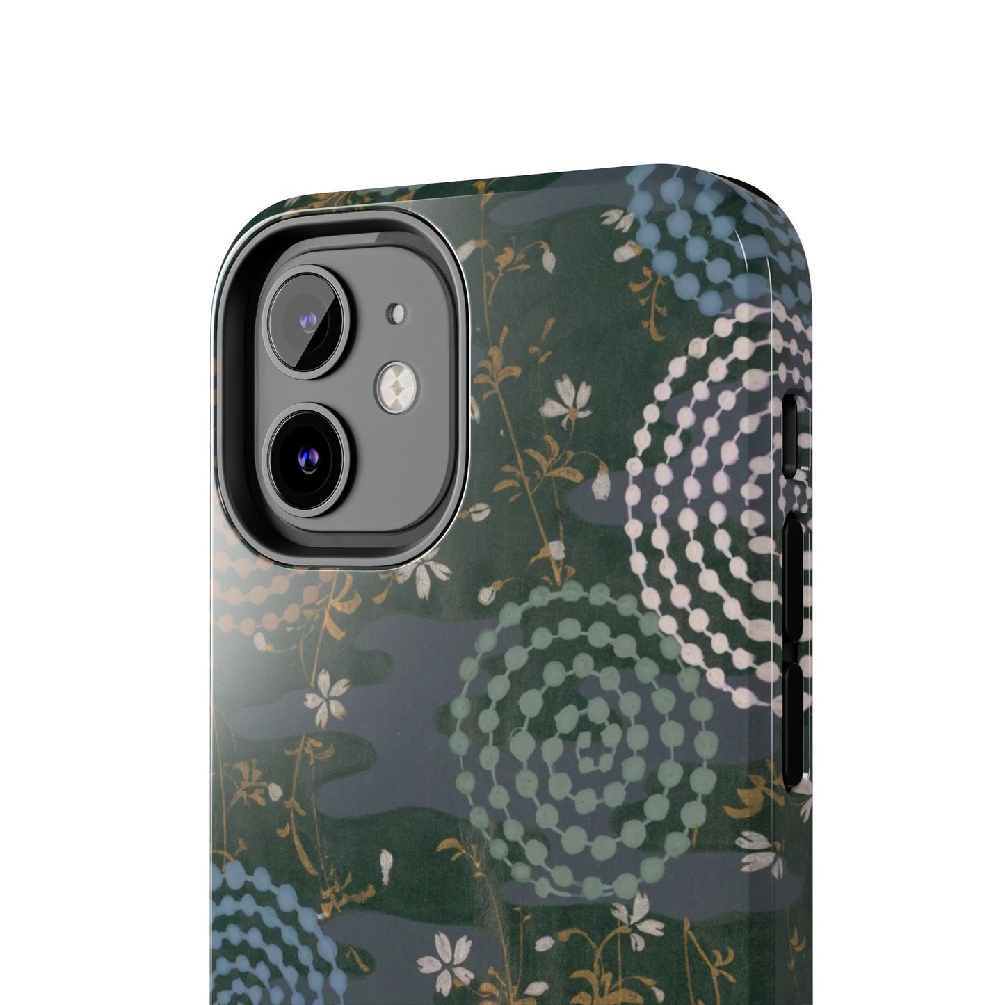 Meiji Era Uzumaki Spiral Phone Case | 1901 Zuan Hyakushu | Tokiwa Green Japanese Art