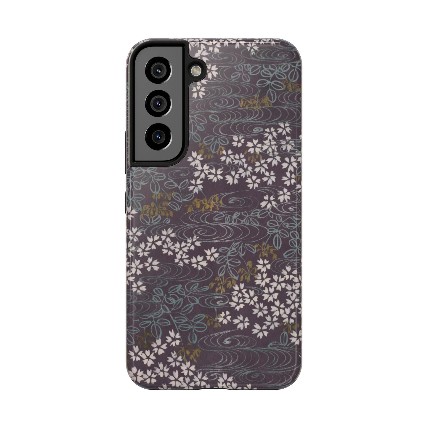 Meiji Era Sakura River Phone Case | 1901 Zuan Hyakushu | Wisteria Purple Japanese Art