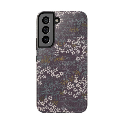 Meiji Era Sakura River Phone Case | 1901 Zuan Hyakushu | Wisteria Purple Japanese Art