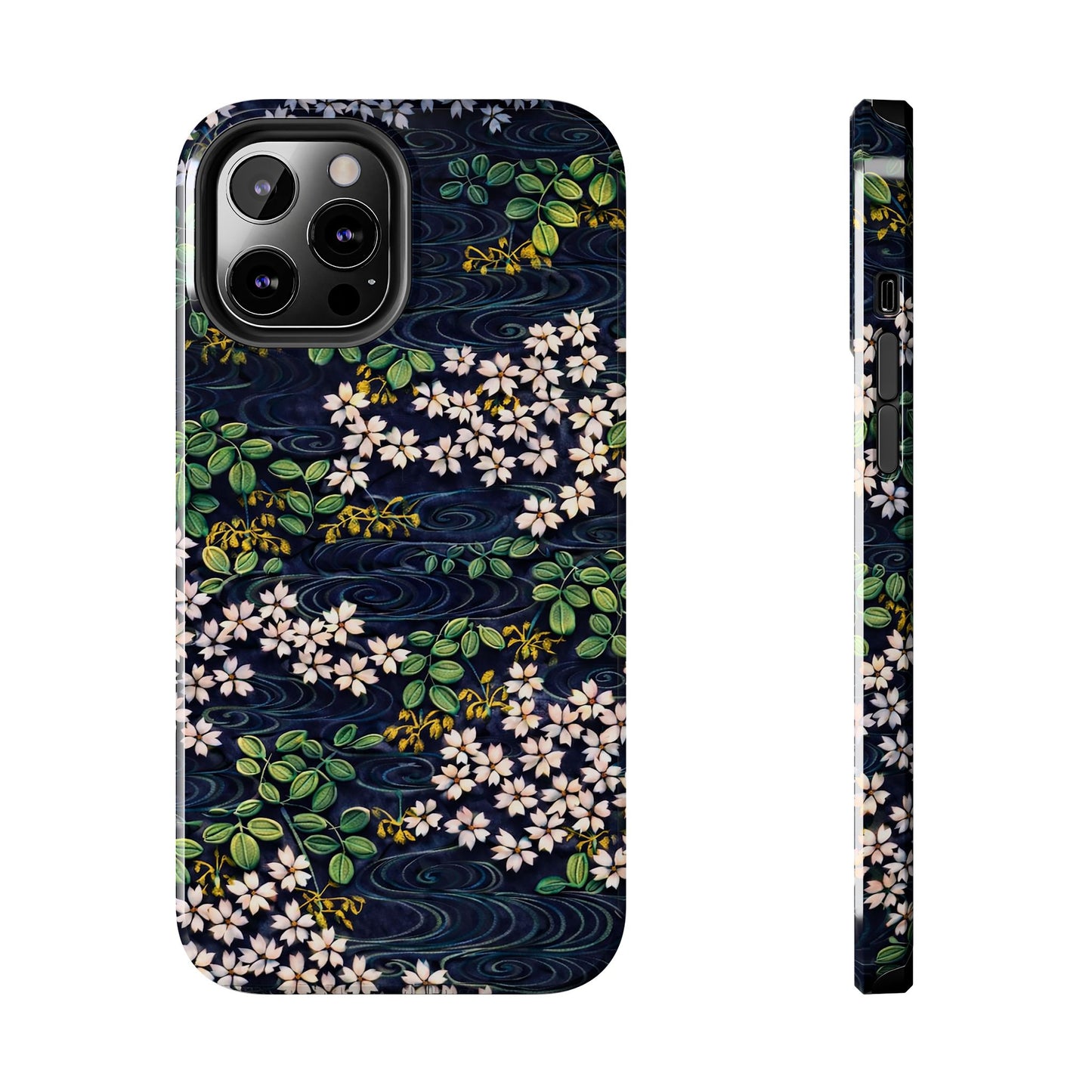 Sakura River Night Phone Case – Japanese Chiyogami Inspired Design