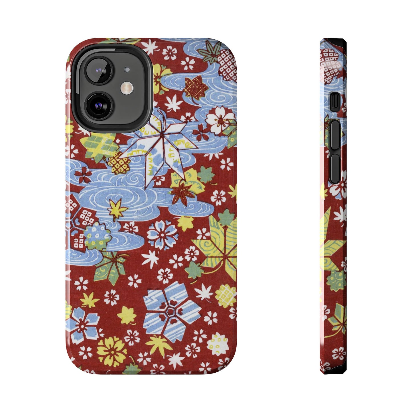 Taisho Umbrella Tales | 1926 Sakura, Momiji & Flowing Water Phone Case | Vintage Chiyogami Art