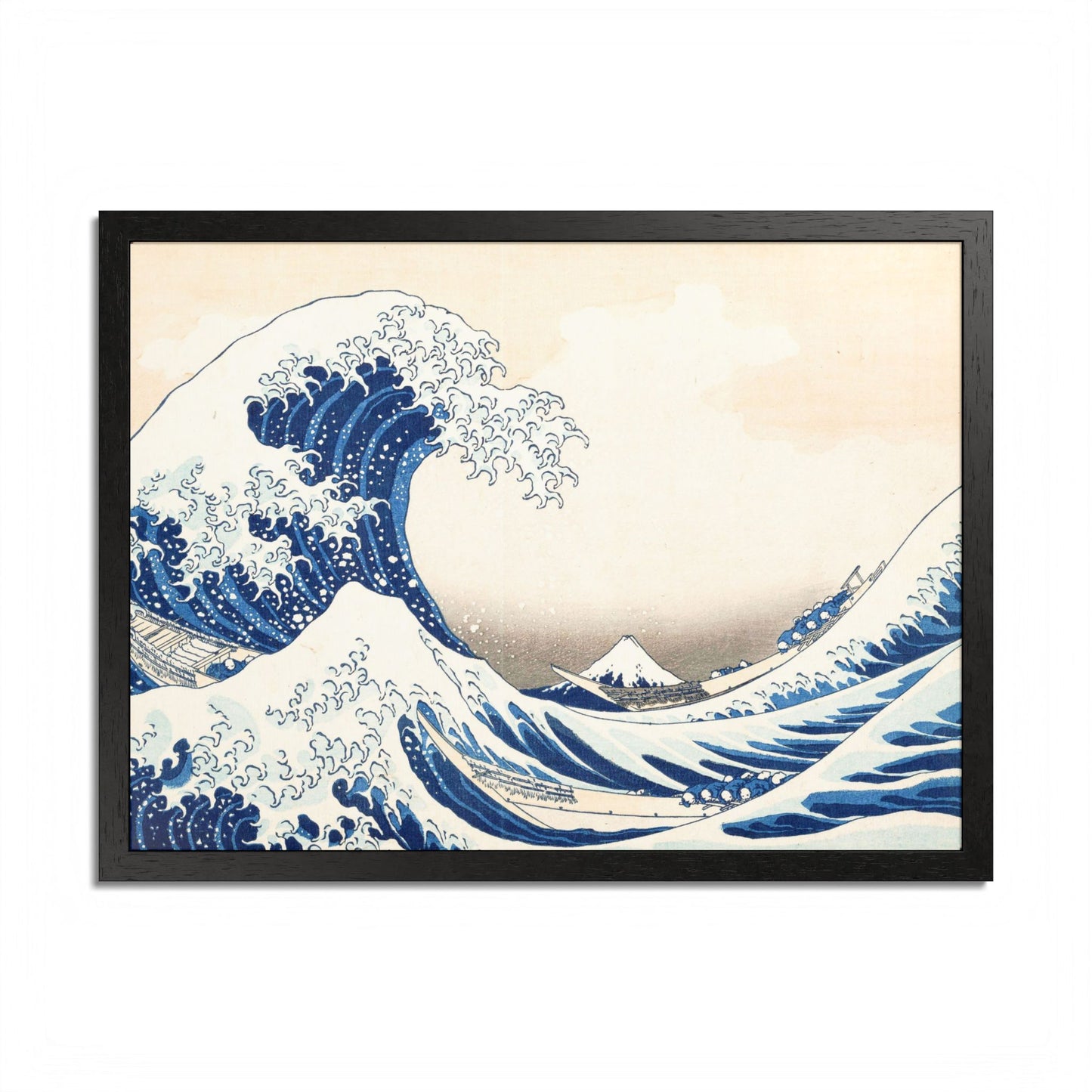 The Great Wave off Kanagawa – Katsushika Hokusai |  Japanese Ukiyo-e Fine Art Framed Poster |  Vintage Wall Art Print