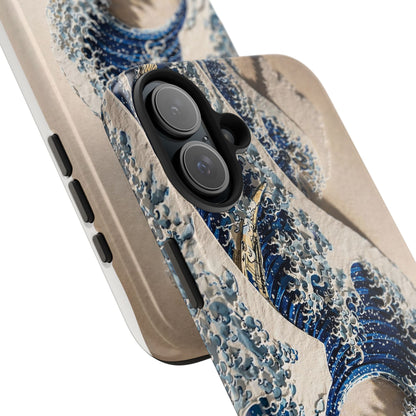 Great Wave 3D Embossed Tough Phone Case – Hokusai Japanese Art