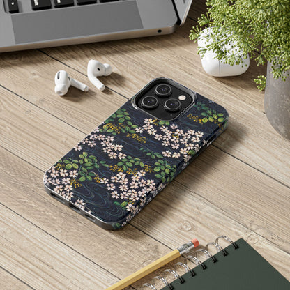 Sakura River Night Phone Case – Japanese Chiyogami Inspired Design