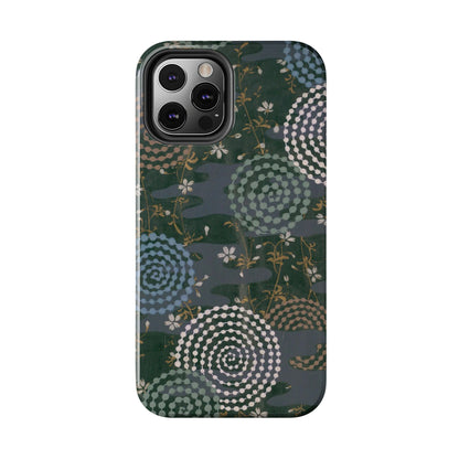 Meiji Era Uzumaki Spiral Phone Case | 1901 Zuan Hyakushu | Tokiwa Green Japanese Art