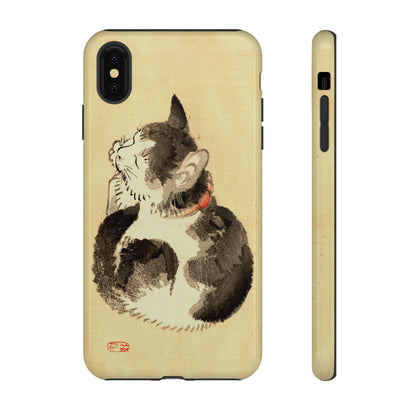 Sleeping Cat iPhone Case | Meiji Era Japanese Ink Painting | Ukiyo-e Art Phone Case | Vintage Japan Cat Gift