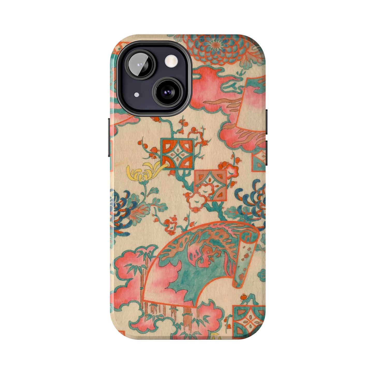 Meiji Era Fan & Chrysanthemum Phone Case | 1901 Zuan Hyakushu | Japanese Art