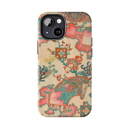 Meiji Era Fan & Chrysanthemum Phone Case | 1901 Zuan Hyakushu | Japanese Art