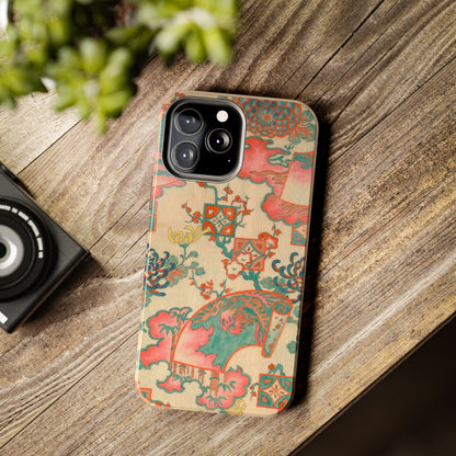 Meiji Era Fan & Chrysanthemum Phone Case | 1901 Zuan Hyakushu | Japanese Art
