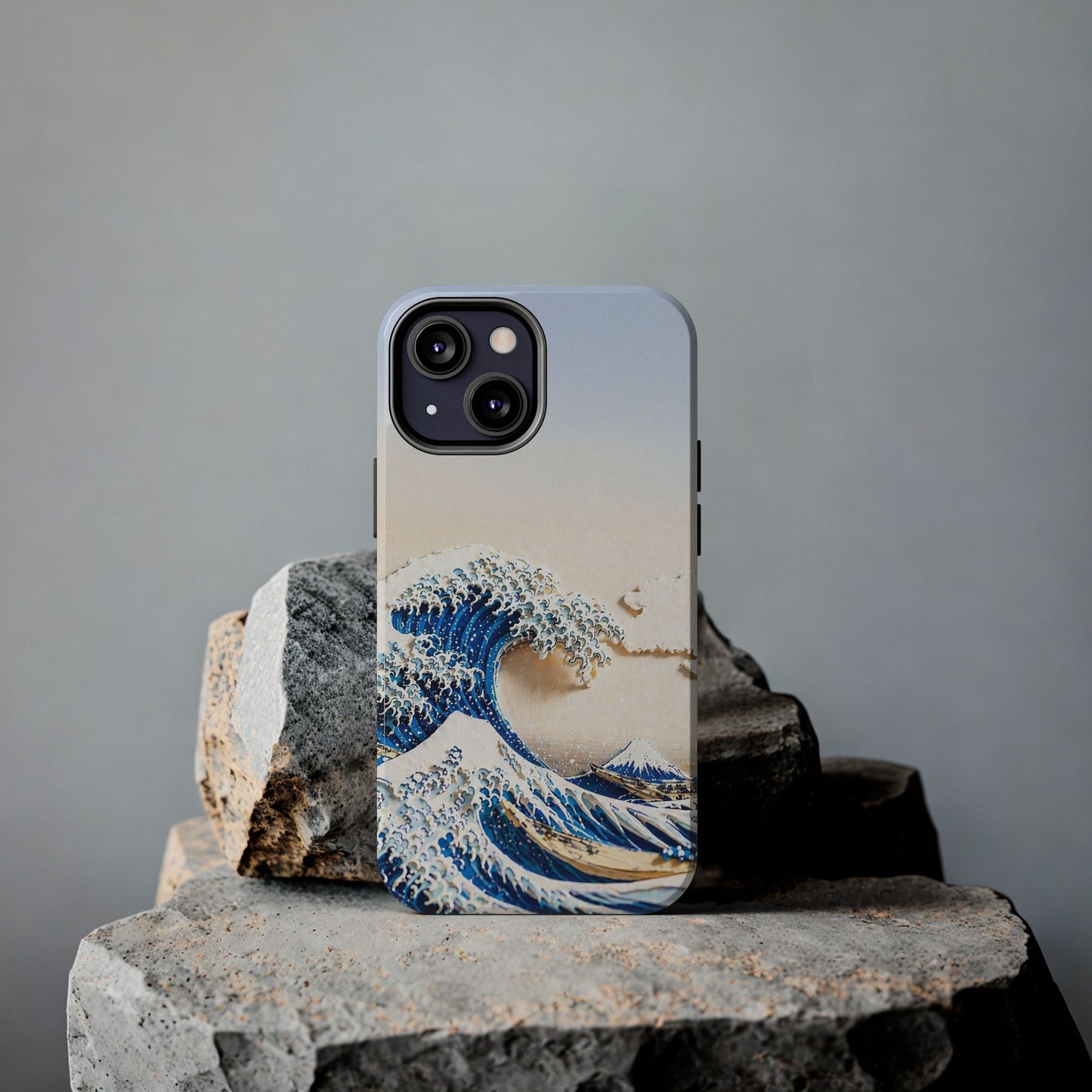Japanese Great Wave Morning Glow Phone Case | Hokusai 3D Art | Edo Era Masterpiece