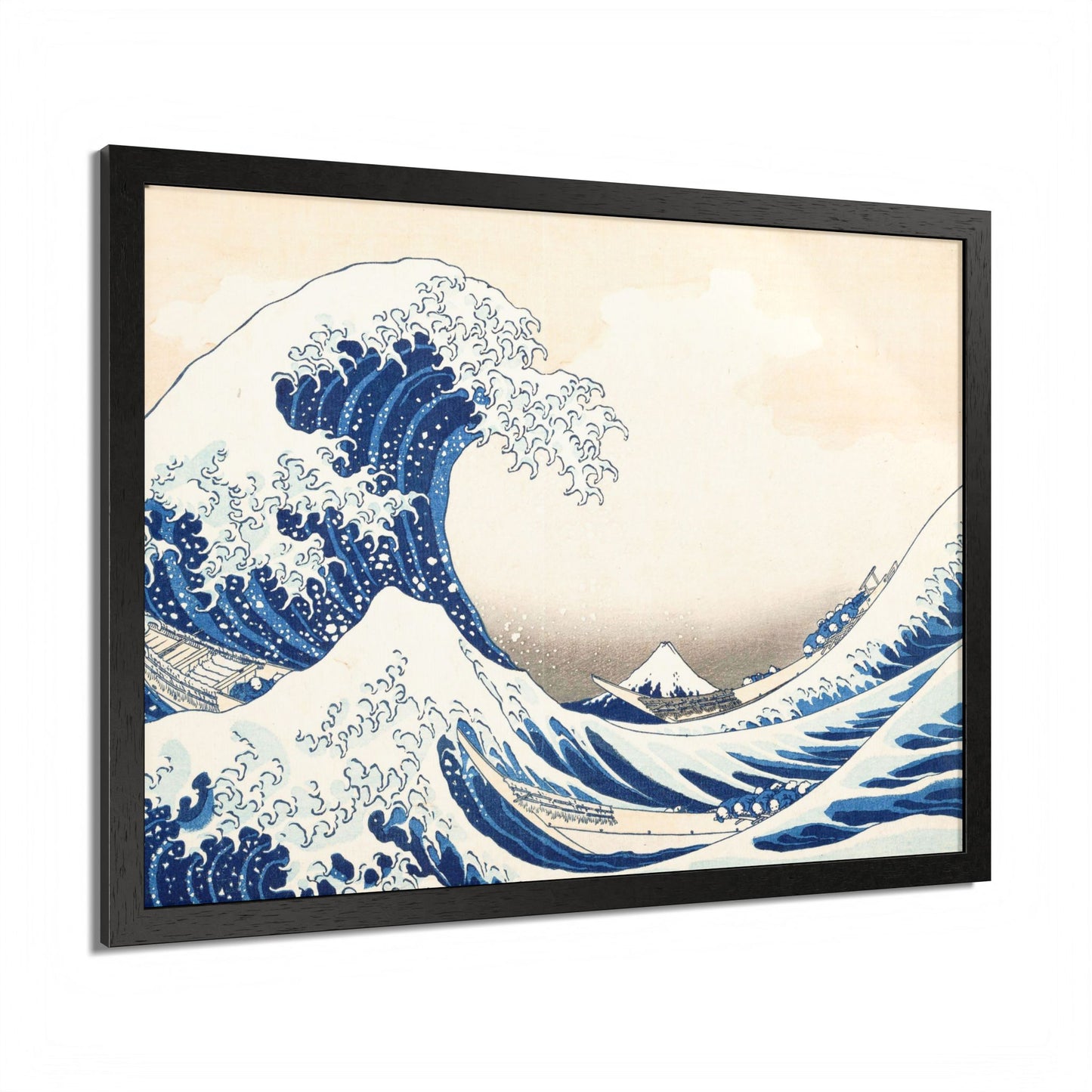 The Great Wave off Kanagawa – Katsushika Hokusai |  Japanese Ukiyo-e Fine Art Framed Poster |  Vintage Wall Art Print