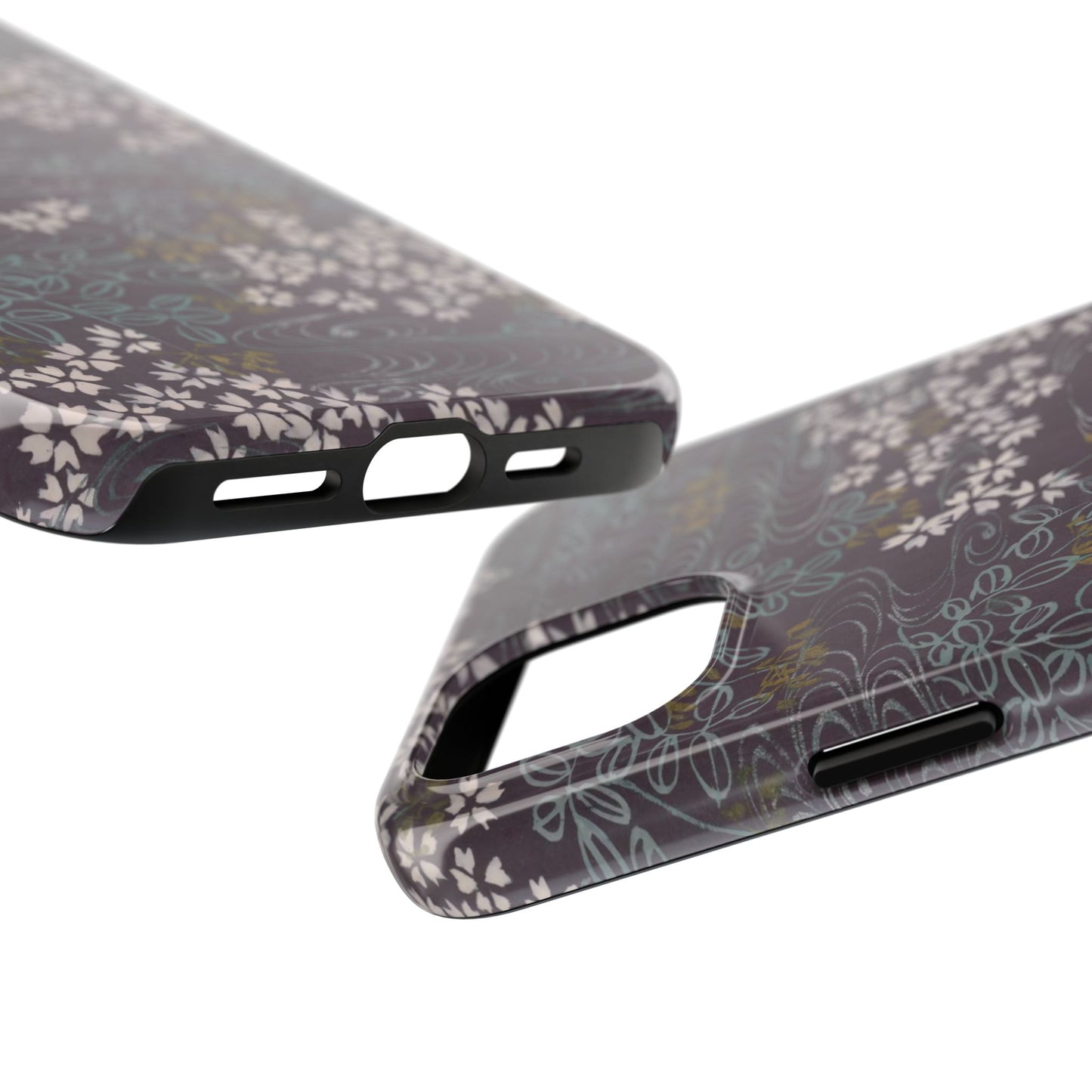Meiji Era Sakura River Phone Case | 1901 Zuan Hyakushu | Wisteria Purple Japanese Art