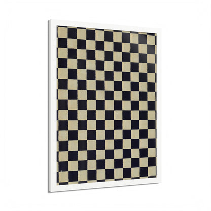 Taisho Era Ichimatsu Checkerboard Framed Poster - 1926 Japanese Chiyogami Wall Art