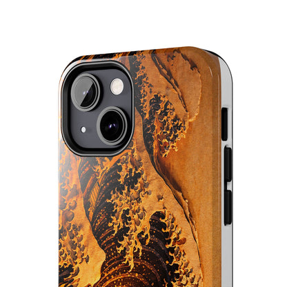 Golden Wave Tough Phone Case – Hokusai Sunset Japanese Art