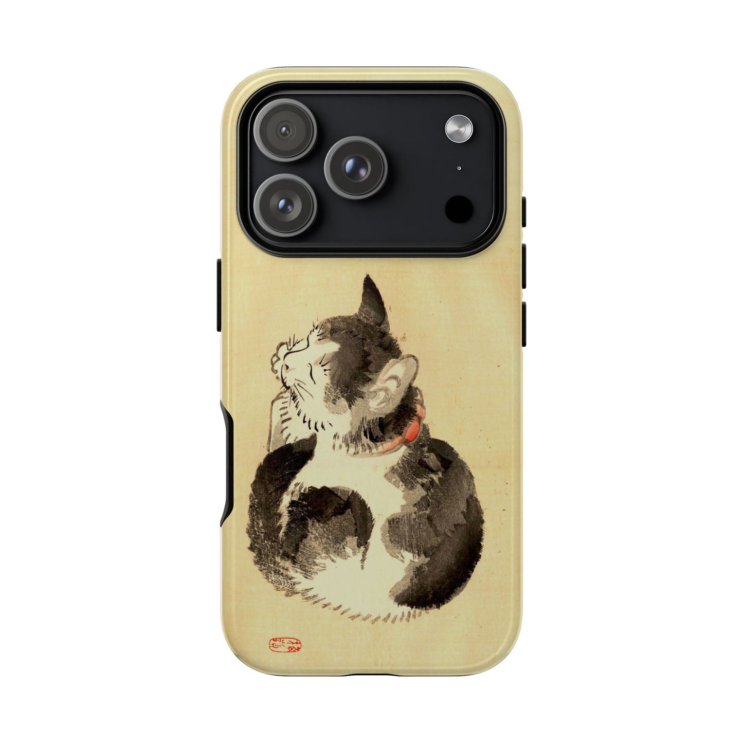 Sleeping Cat iPhone Case | Meiji Era Japanese Ink Painting | Ukiyo-e Art Phone Case | Vintage Japan Cat Gift