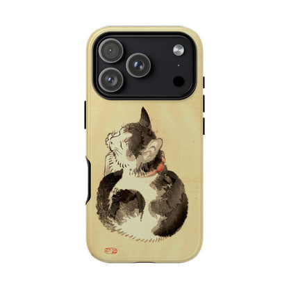 Sleeping Cat iPhone Case | Meiji Era Japanese Ink Painting | Ukiyo-e Art Phone Case | Vintage Japan Cat Gift