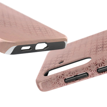 Taisho Era Pink Asanoha Phone Case | 1926 Japanese Chiyogami Art | Hemp Leaf Pattern