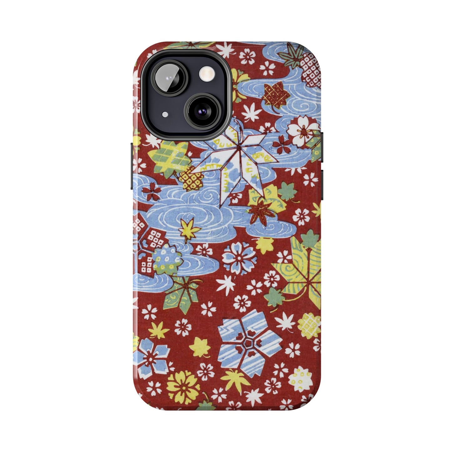 Taisho Umbrella Tales | 1926 Sakura, Momiji & Flowing Water Phone Case | Vintage Chiyogami Art