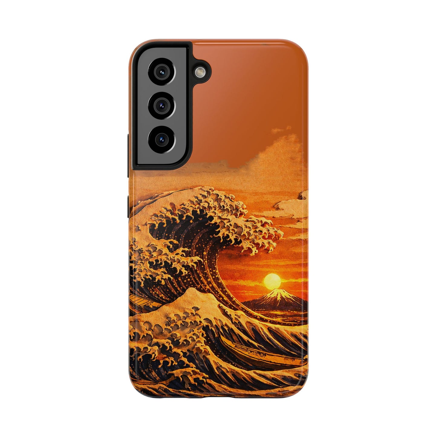 Japanese Great Wave Sunset Phone Case | Hokusai 3D Art Sunset Glow | Edo Era Masterpiece