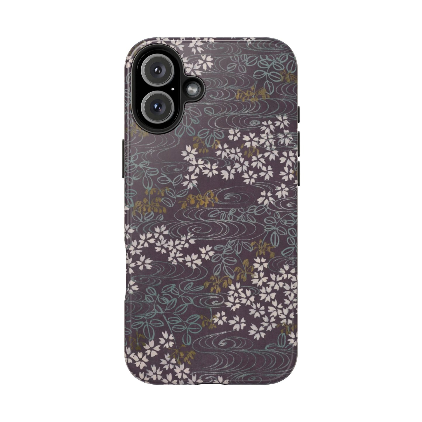 Meiji Era Sakura River Phone Case | 1901 Zuan Hyakushu | Wisteria Purple Japanese Art