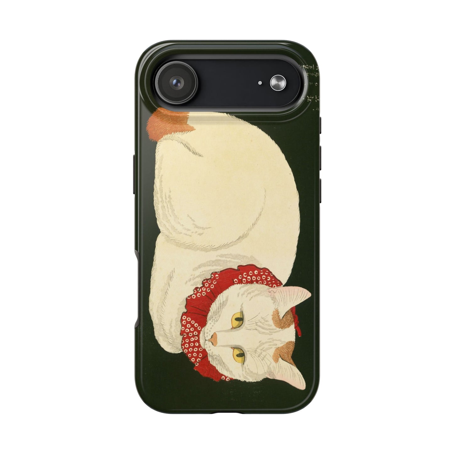 Taisho Era Lucky White Cat Phone Case | 1921 Japanese Woodblock Art | Zen Cat Design