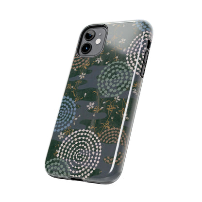 Meiji Era Uzumaki Spiral Phone Case | 1901 Zuan Hyakushu | Tokiwa Green Japanese Art