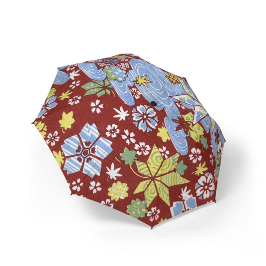 Taisho Umbrella Tales | 1926 Maple & Sakura Umbrella | Vintage Chiyogami Art