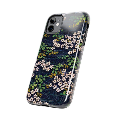 Sakura River Night Phone Case – Japanese Chiyogami Inspired Design